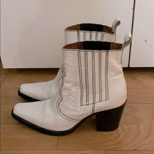 Gianni white ankle boots